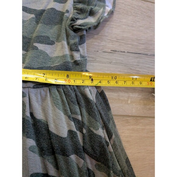 Play by Little Sleepies Dress Green Camo Camoflauge Stars Bamboo Girls 4T - Picture 6 of 6